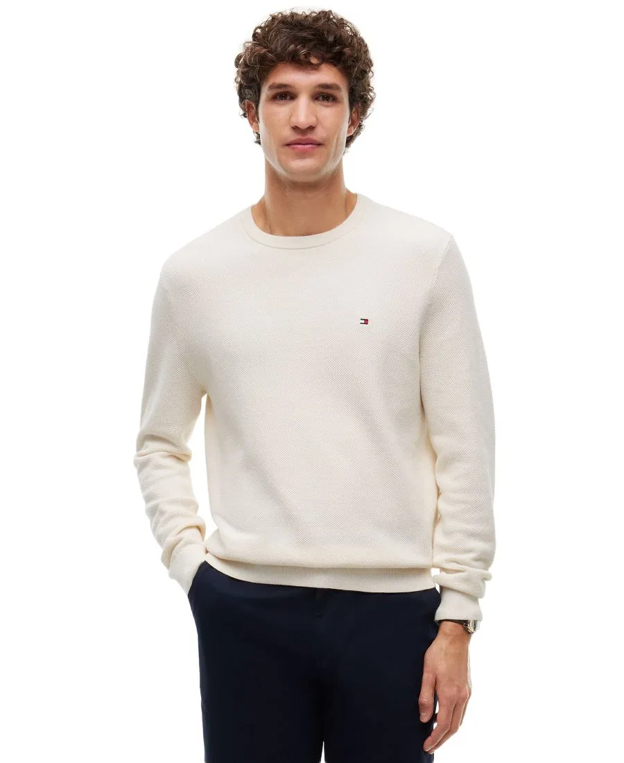 Свитшот Essential Texture Cotton с коротким рукавом Tommy Hilfiger, Ivory Petal