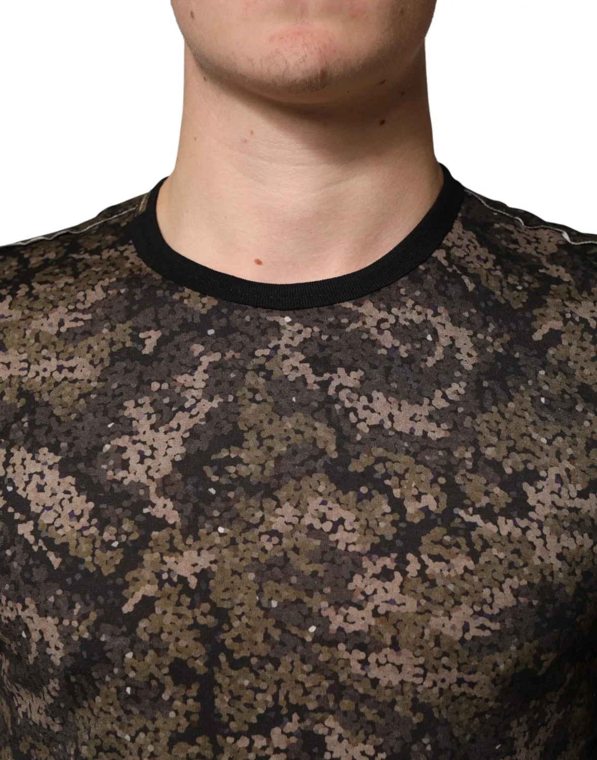 Мужской лонгслив с принтом камуфляж Multicolor Camouflage Dolce & Gabbana, Multicolor — фото 4