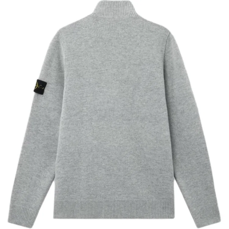 Мужской джемпер с полуоткрытым воротом STONE ISLAND, Gray — фото 2