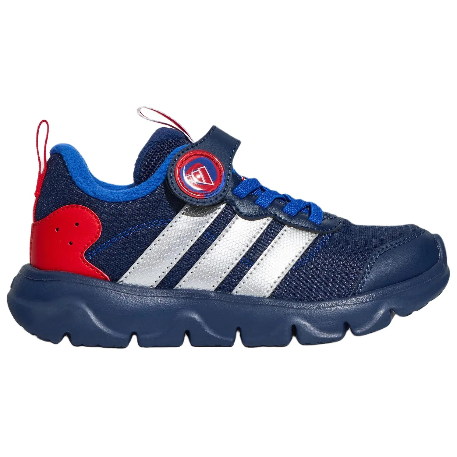 Детские кроссовки для бега с шнуровкой Playflow 2.0 Adidas, Dark Indigo/Metallic Silver/Pure Gemstone Red — фото 3