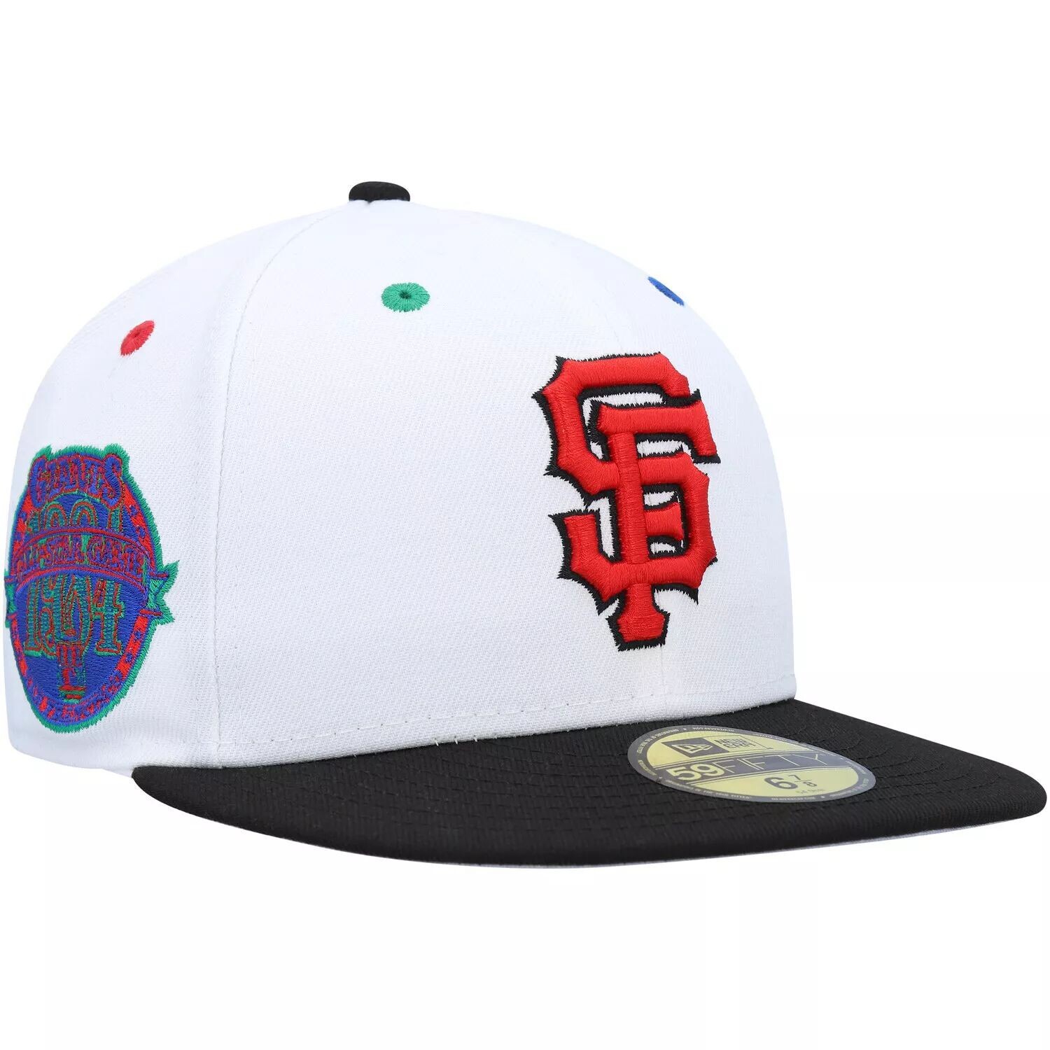 

Мужская кепка New Era белого/черного цвета Сан-Франциско Джайентс MLB 1984 года, игра всех звезд Primary Eye 59FIFTY, облегающая шляпа