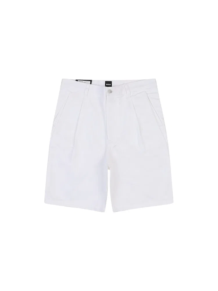Шорты хлопковые Relaxed Fit BOSS, White — фото 2