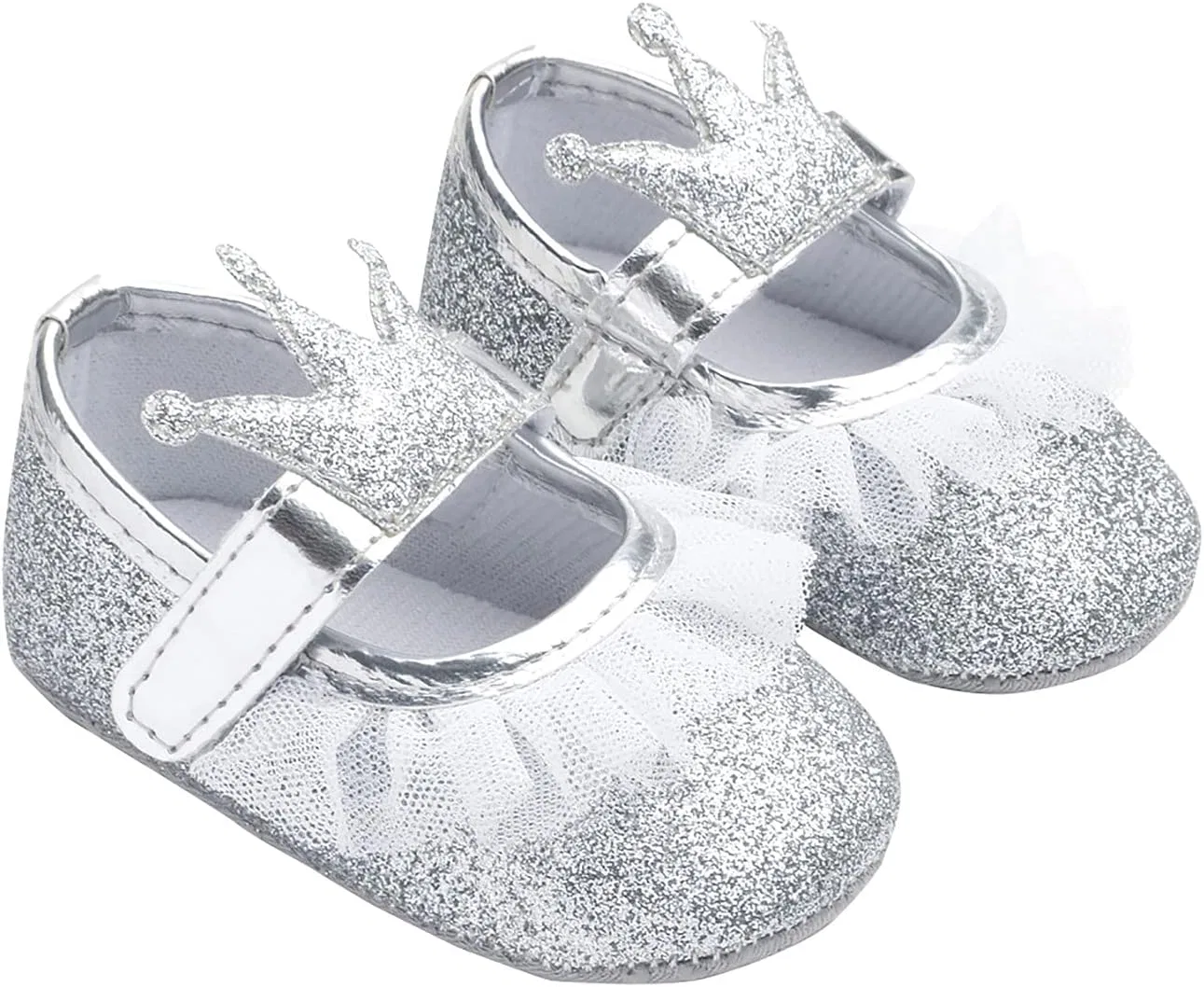 Детские кроссовки для девочек с подсветкой Soft Crown Yarn, Silver