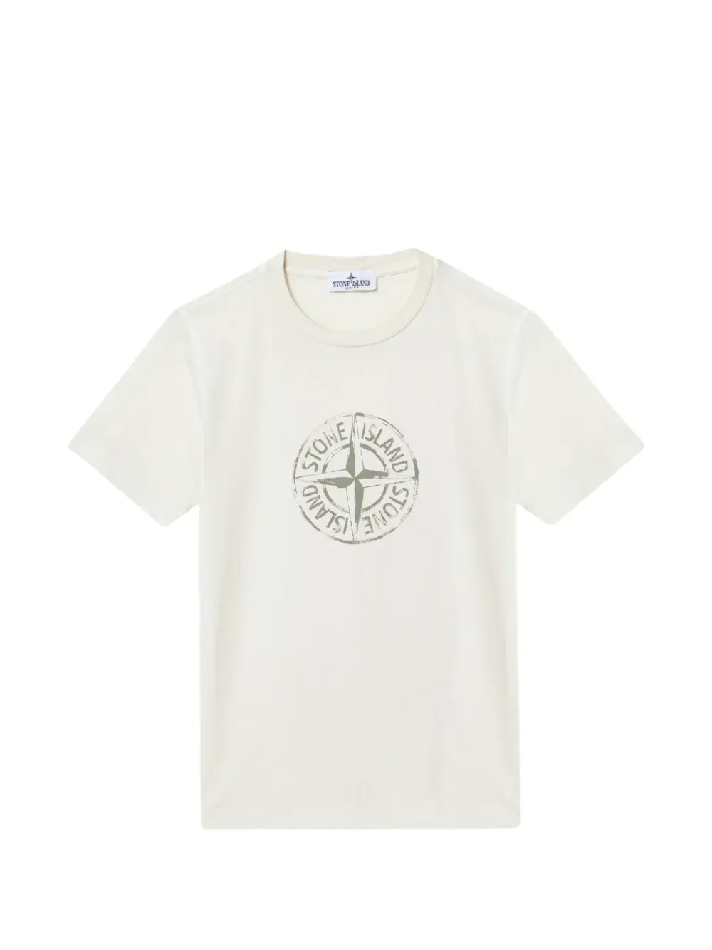 Футболка с принтом Compass Stone Island Junior, белый