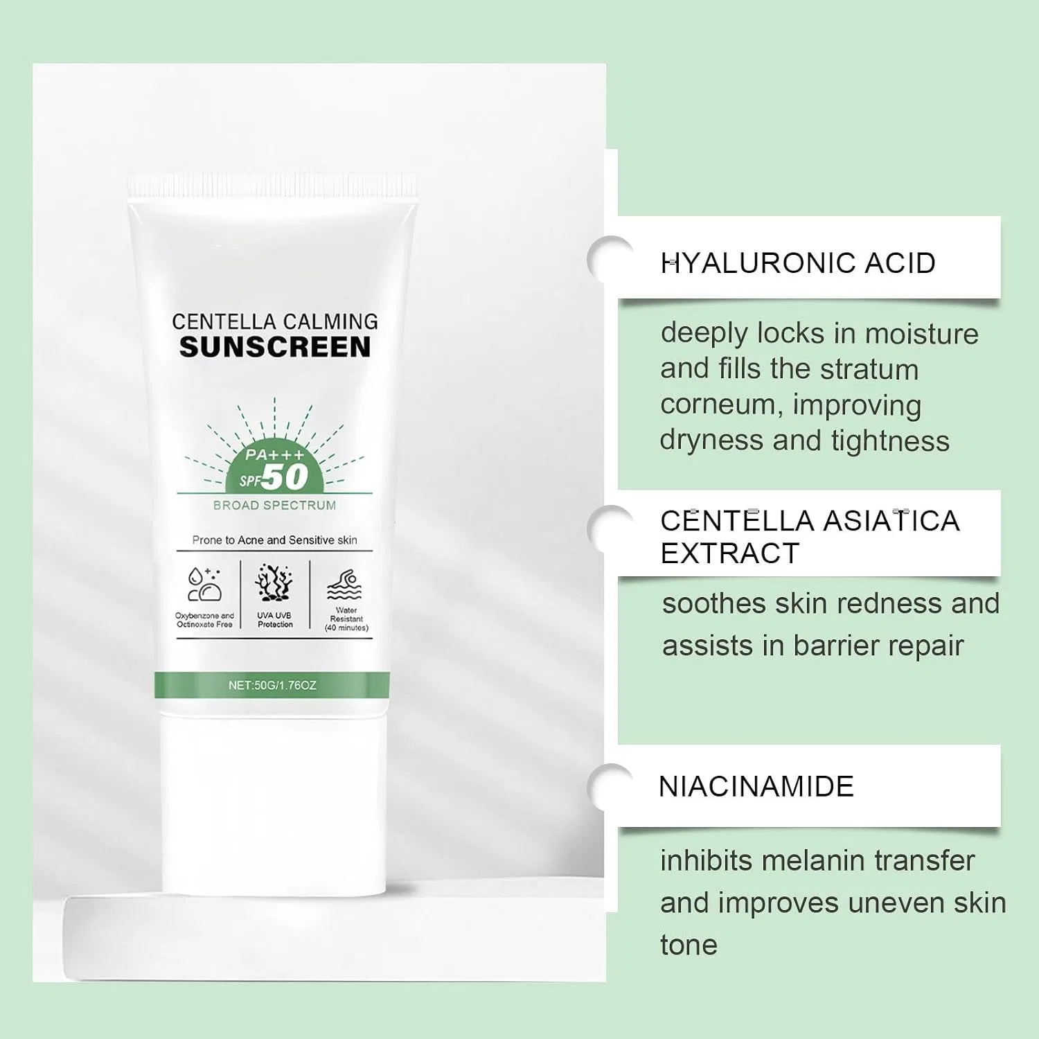 Солнцезащитный крем для лица SPF50+ PA+++, Rubu22a, 50 г — фото 4