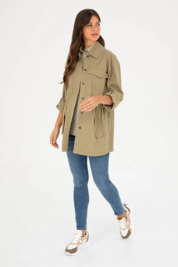 Женская куртка цвета хаки 50284004 -vr027 U.S. Polo Assn. — фото 4