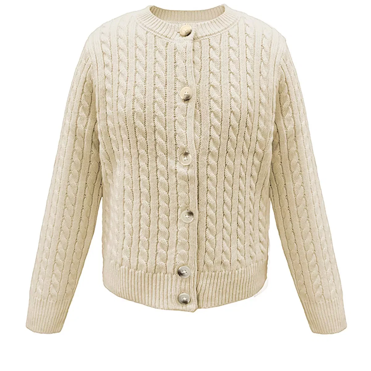 Женский кардиган из вязаного трикотажа с длинным рукавом YesFashion, Apricot