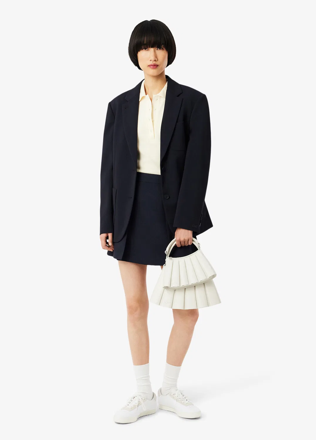 Юбка мини Lacoste Flare Fit, темно-синяя — фото 3