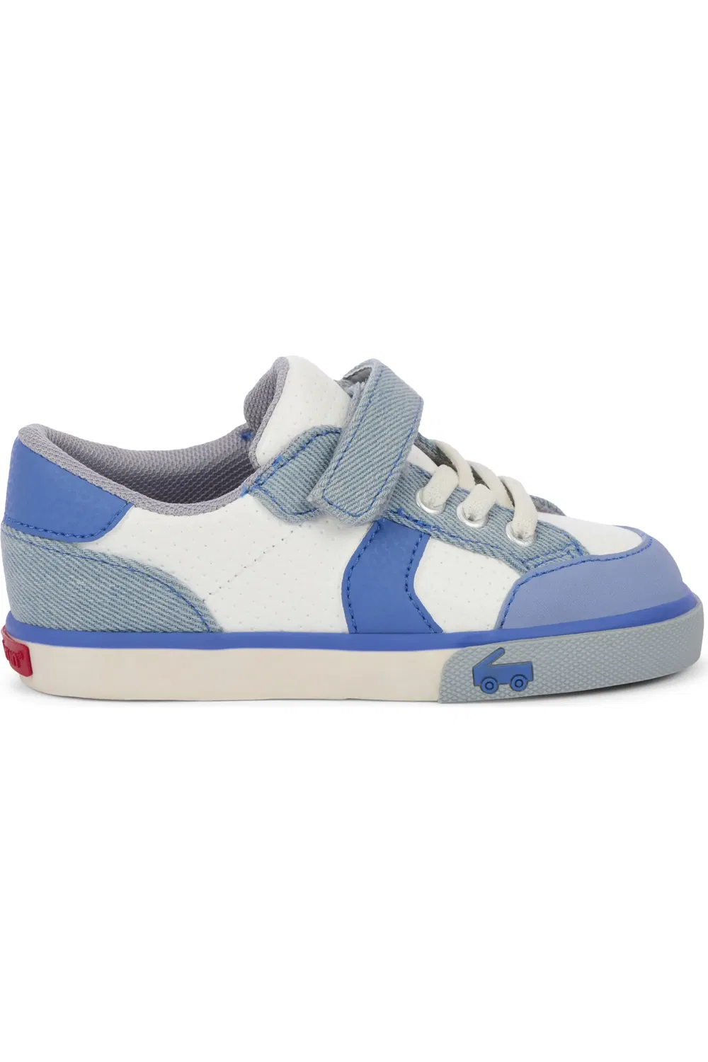 Кроссовки детские с липучкой Connor See Kai Run, White/Washed Denim — фото 3