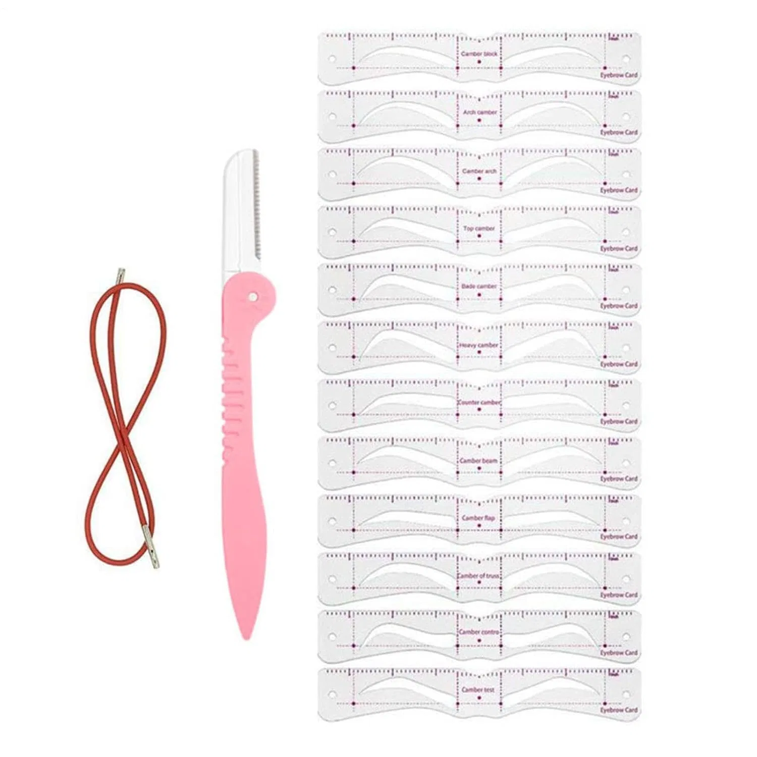 Набор для бровей, Adjustable Eyebrow Template, 19cm, 12 шаблонов Générique