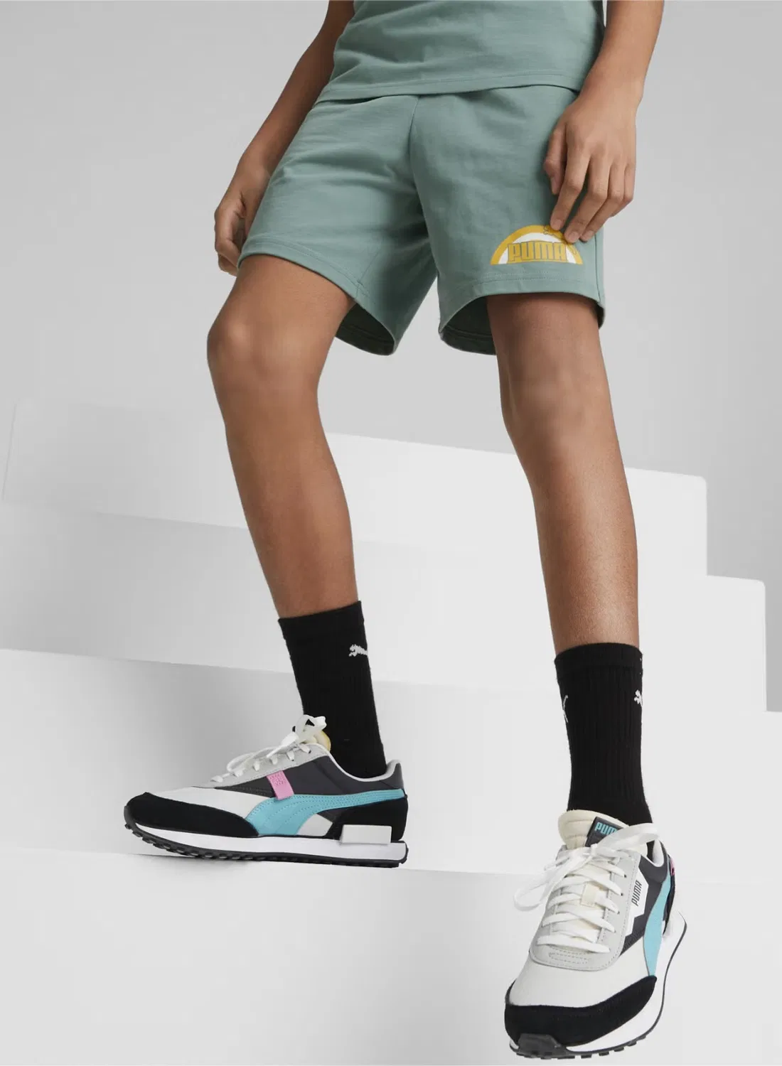 Шорты с граффити-принтом Essentials Puma, аdriatic — фото 3