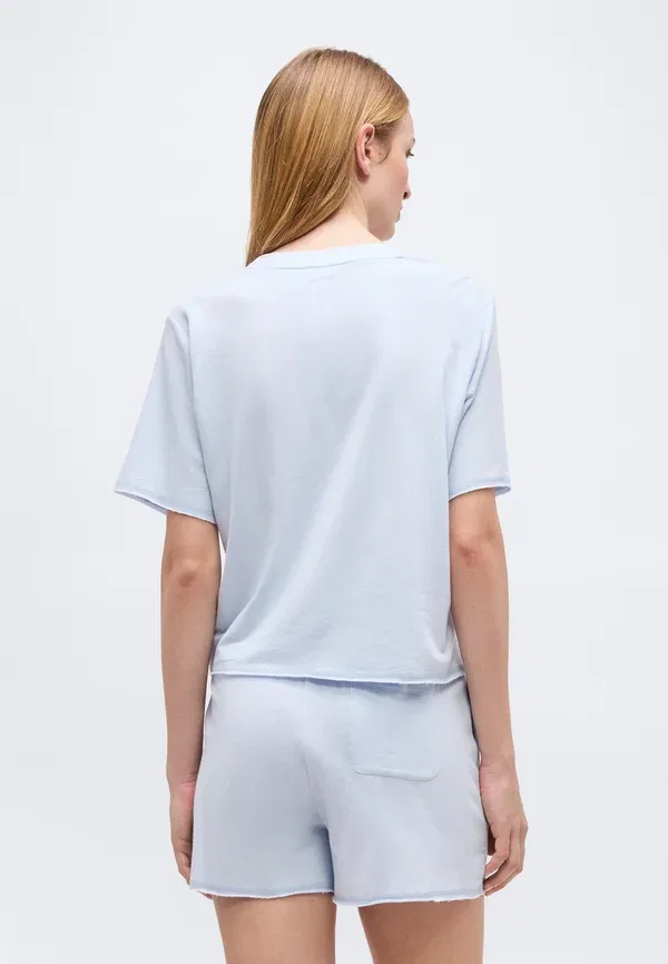 Пижамный комплект из хлопка и лиоцелла Short sleeve shirt short - pyjama set Polo Ralph Lauren, Xenon Blue, синий — фото 3