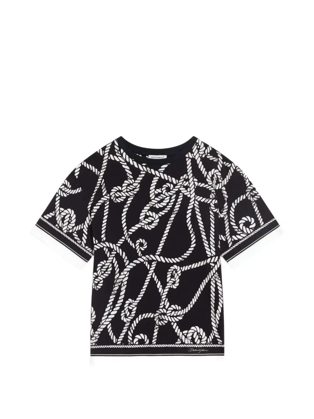 Футболка из джерси с принтом «Марина» Dolce & Gabbana Kids, черный