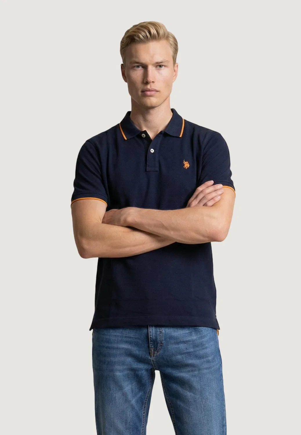 Мужское хлопковое поло U.S. Polo Assn., Blue
