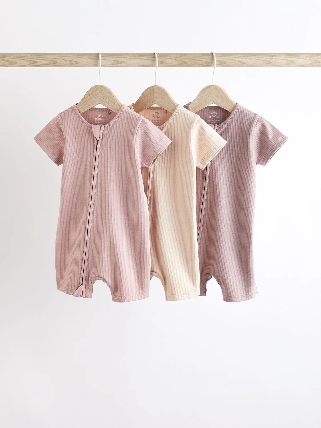 Ромпер, комплект 3 шт, Pale Pink Next, нежно-розовый