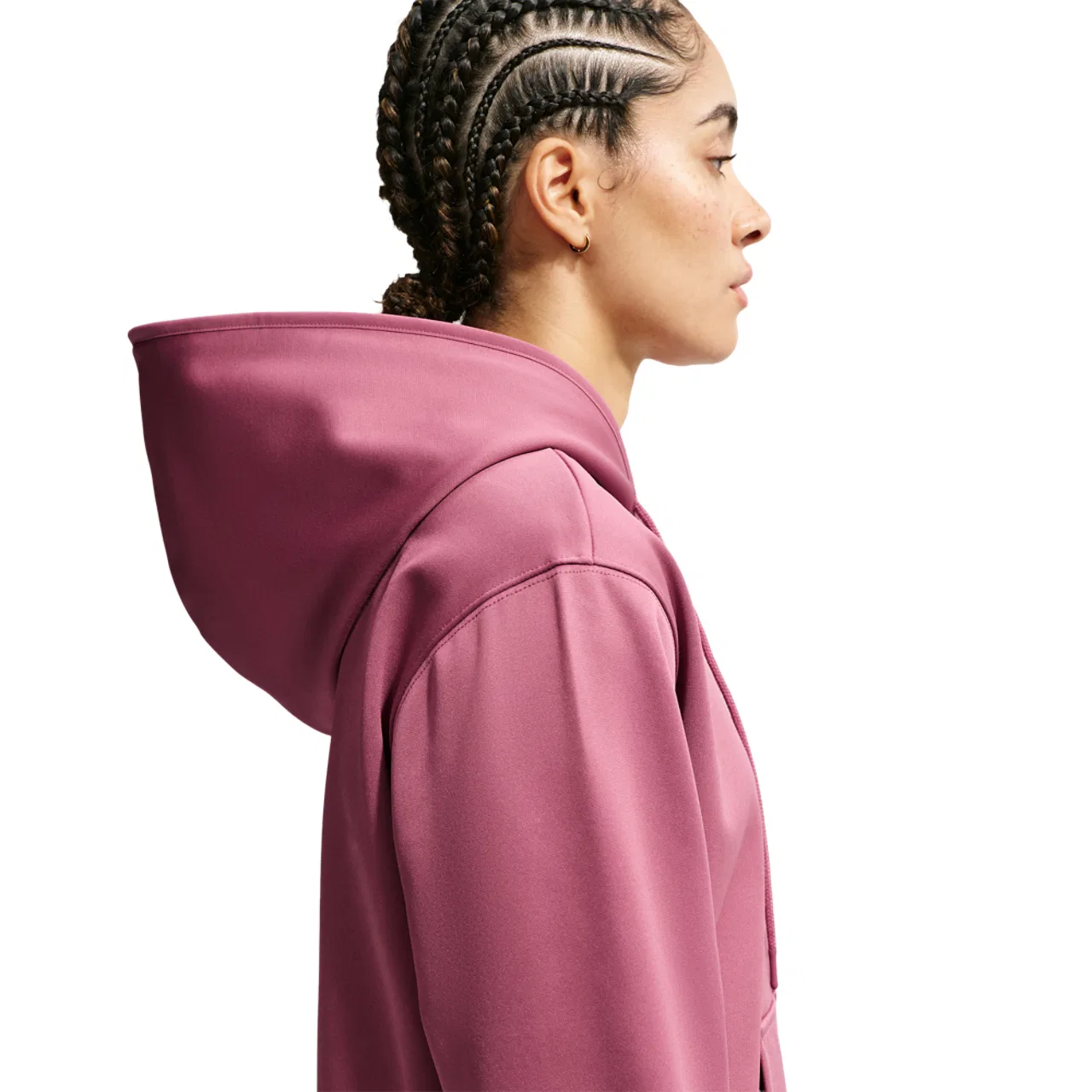 Женское худи на молнии с флисом средней плотности Therma-FIT Studio Fleece Sport Nike, Pink Smoke/White — фото 4