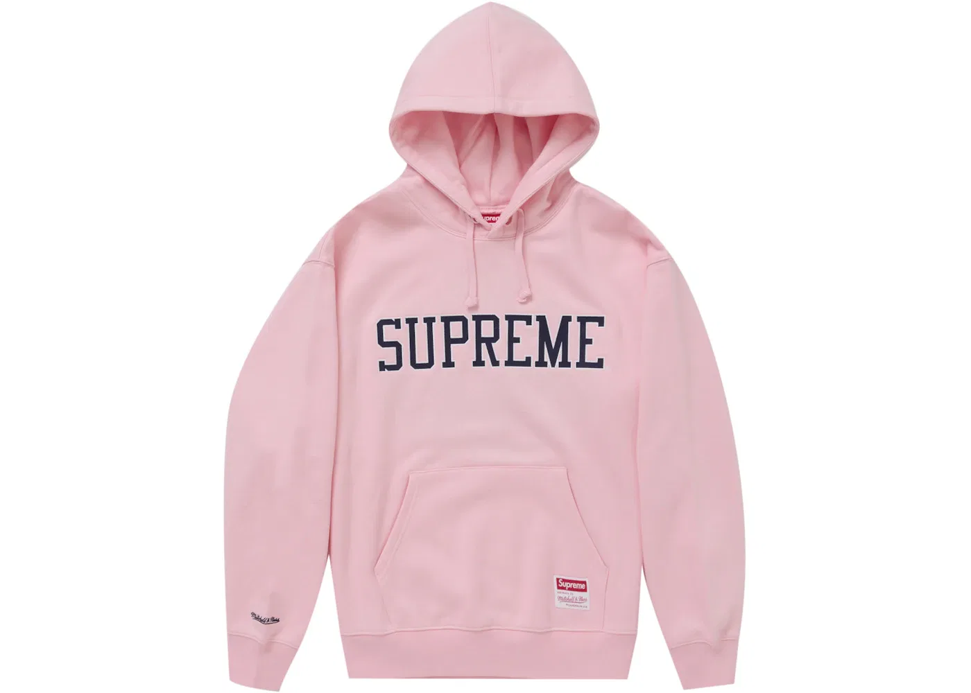Мужская худи с капюшоном Supreme Mitchell & Ness NCAA Hooded Sweatshirt, Pink