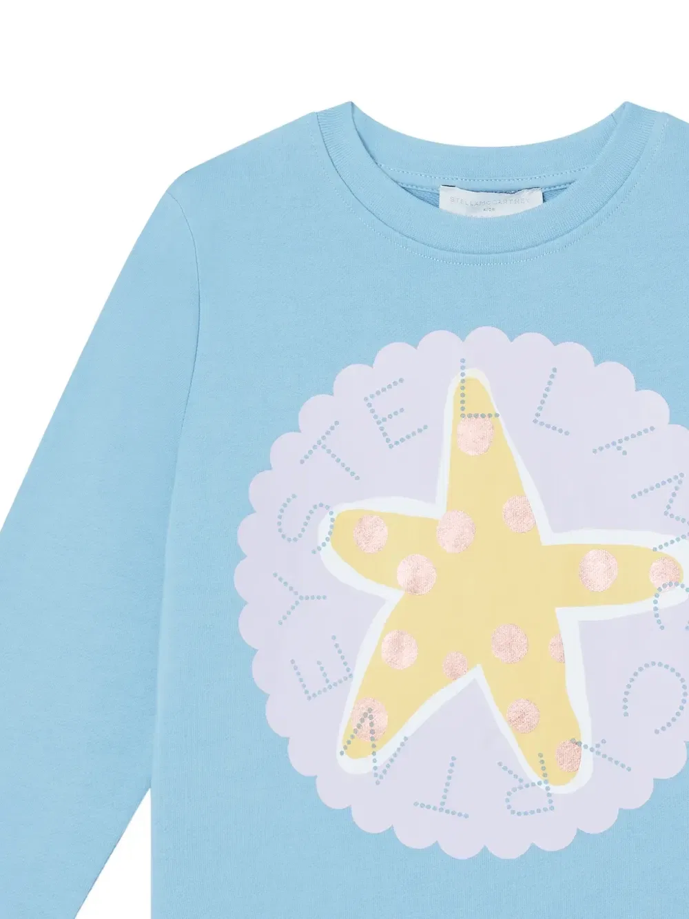 Свитшот с принтом морских звезд Stella McCartney Kids, синий — фото 3