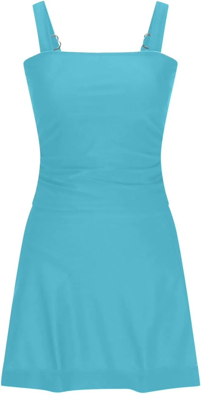 Женский танкини с завышенной талией и юбкой, Light Blue — фото 4