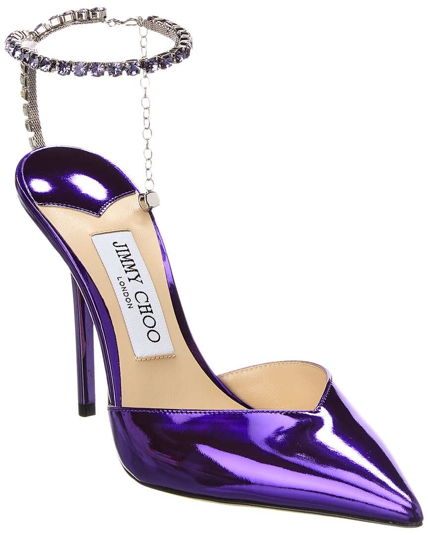 Туфли-лодочки Jimmy Choo Saeda 100 из кожи, фиолетовый