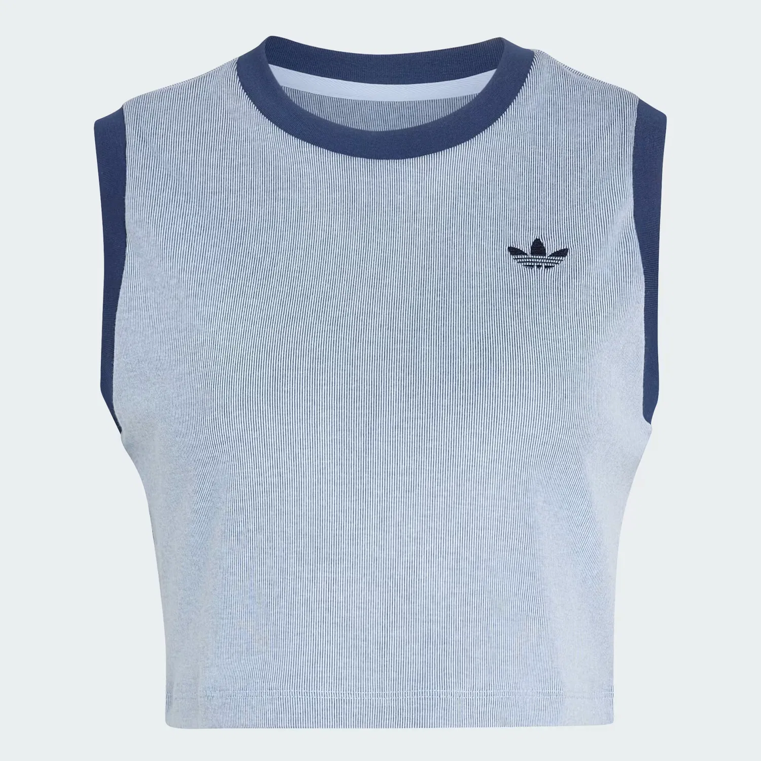 Женская рубчатая майка с тонкими полосками Heather Tank Adidas Originals, Night Indigo/Blue Dawn — фото 4