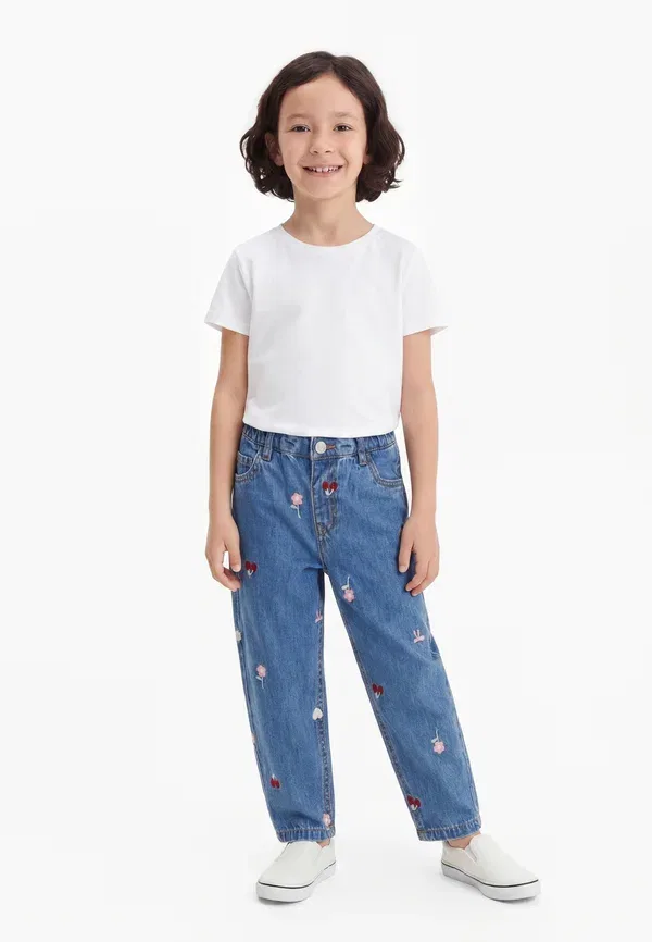 Джинсы хлопковые Nmfbella barrel - relaxed fit jeans Name It, Medium Blue Denim, синий