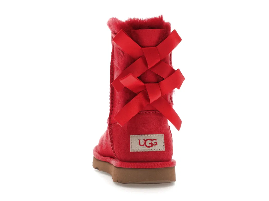 Детские ботинки на шнуровке UGG Bailey Bow II Boot, Ribbon Red — фото 4