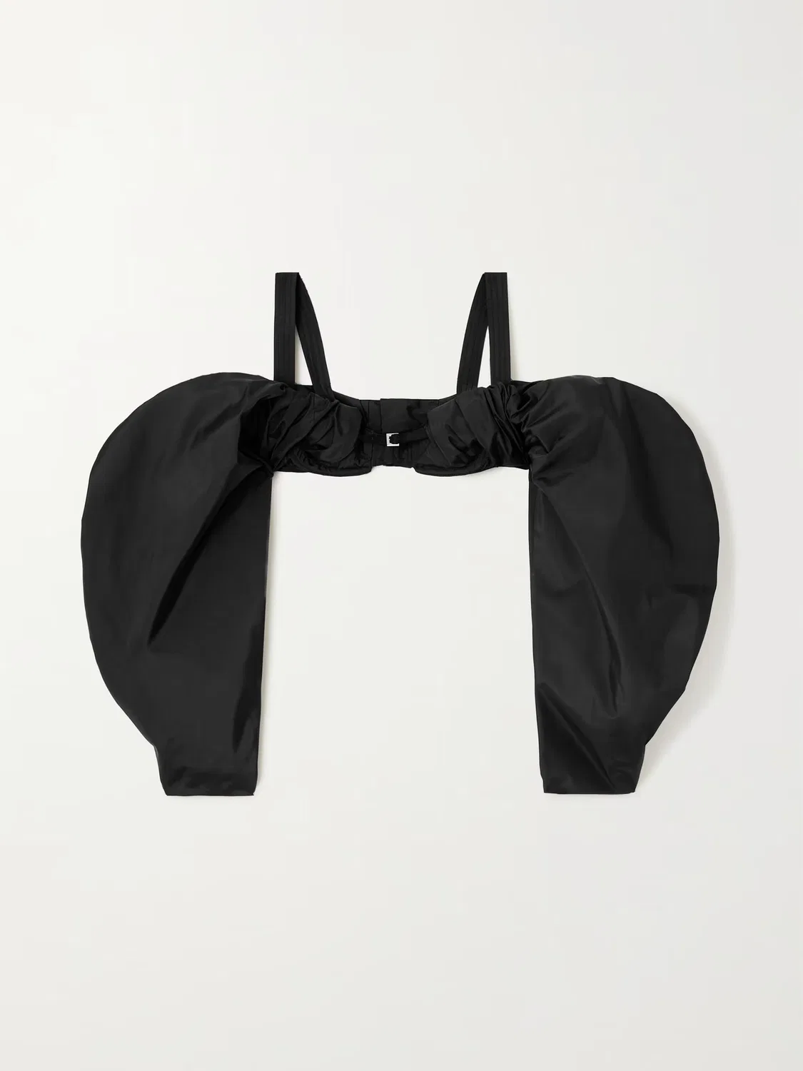 Топ-Бюстье из эластичной тафты с открытыми плечами Jacquemus, черный