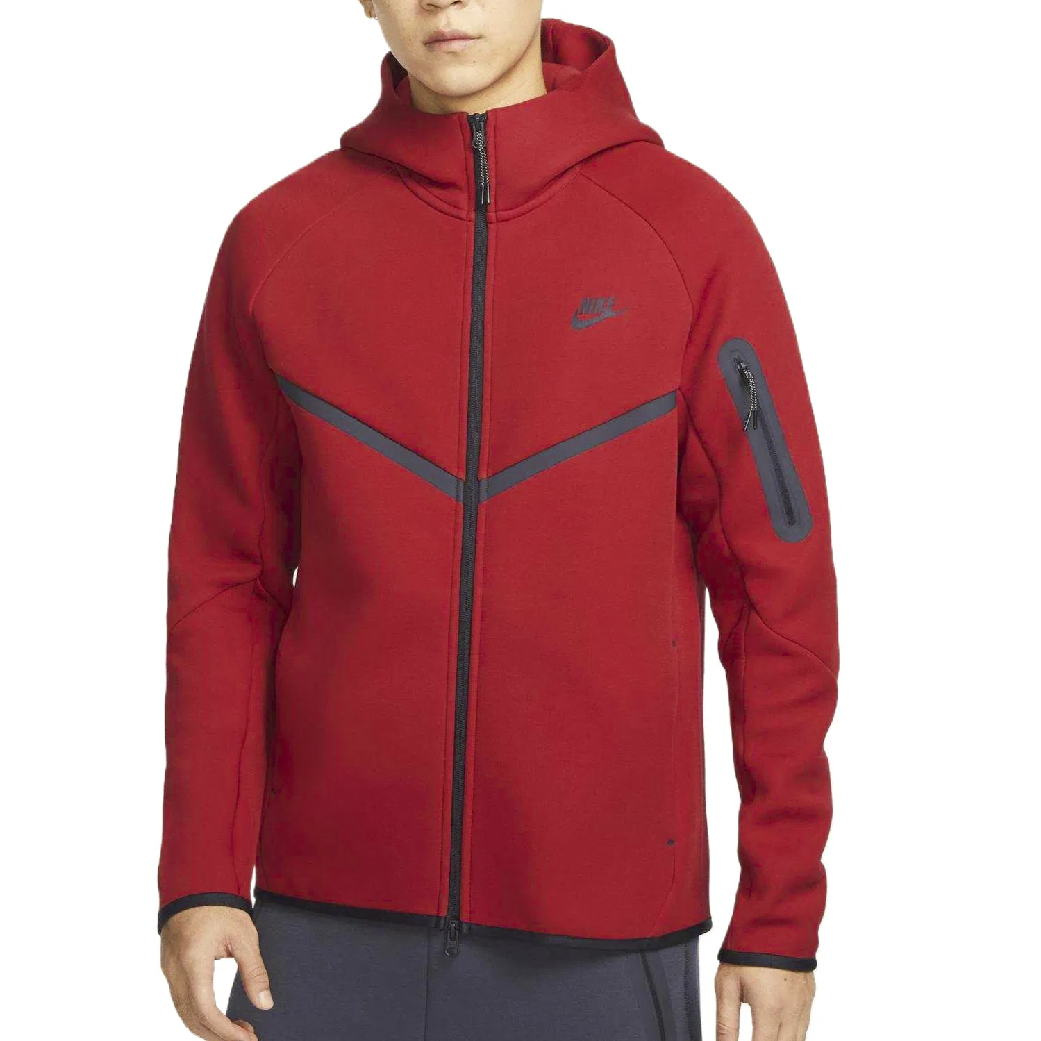 Мужской свитшот с длинным рукавом Nike WINDRUNNER, Fitness Red/Black — фото 4