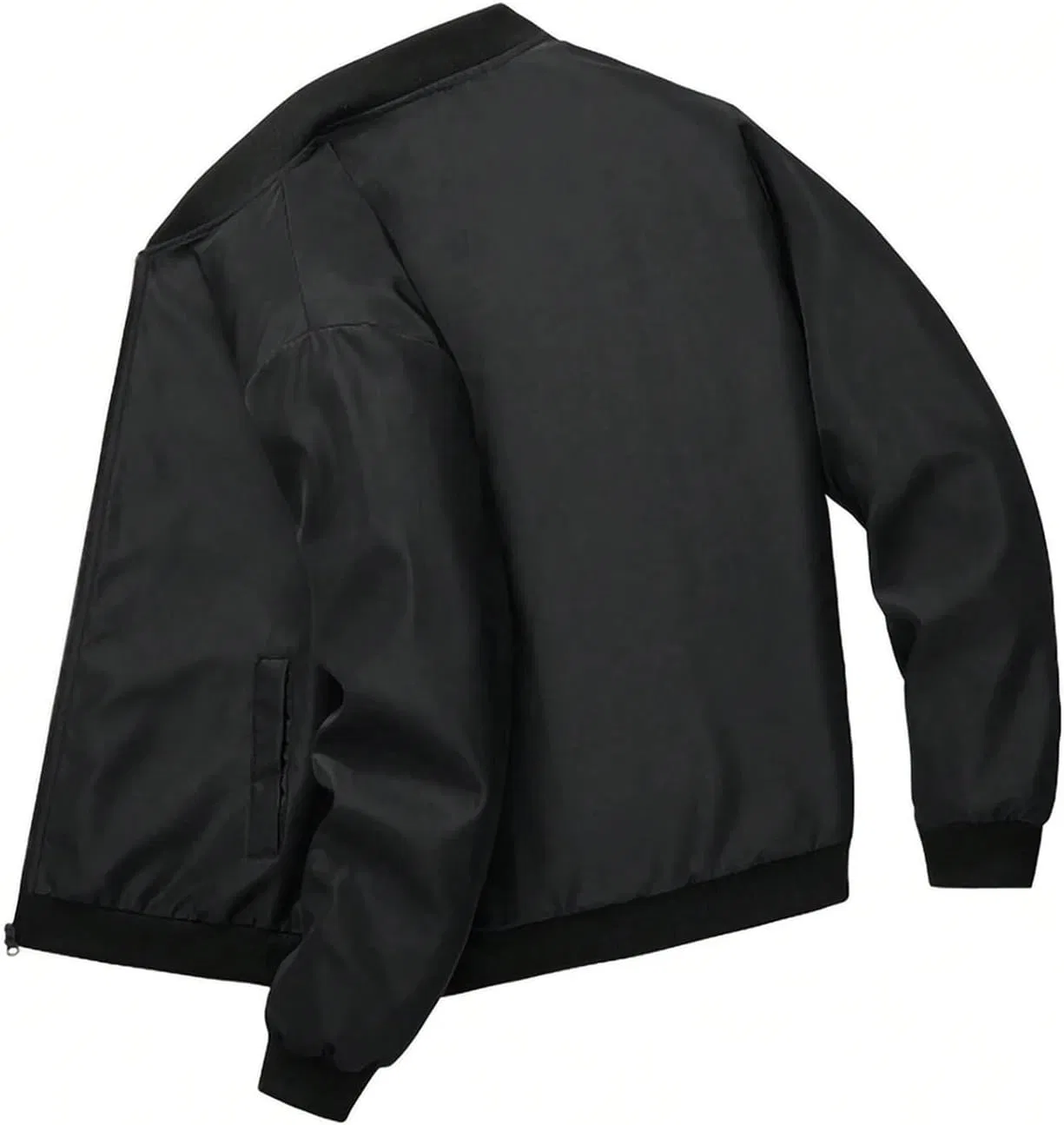 Мужская куртка-бомбер с воротником-стойкой, молния, Polyester, тёмно-синий — фото 4