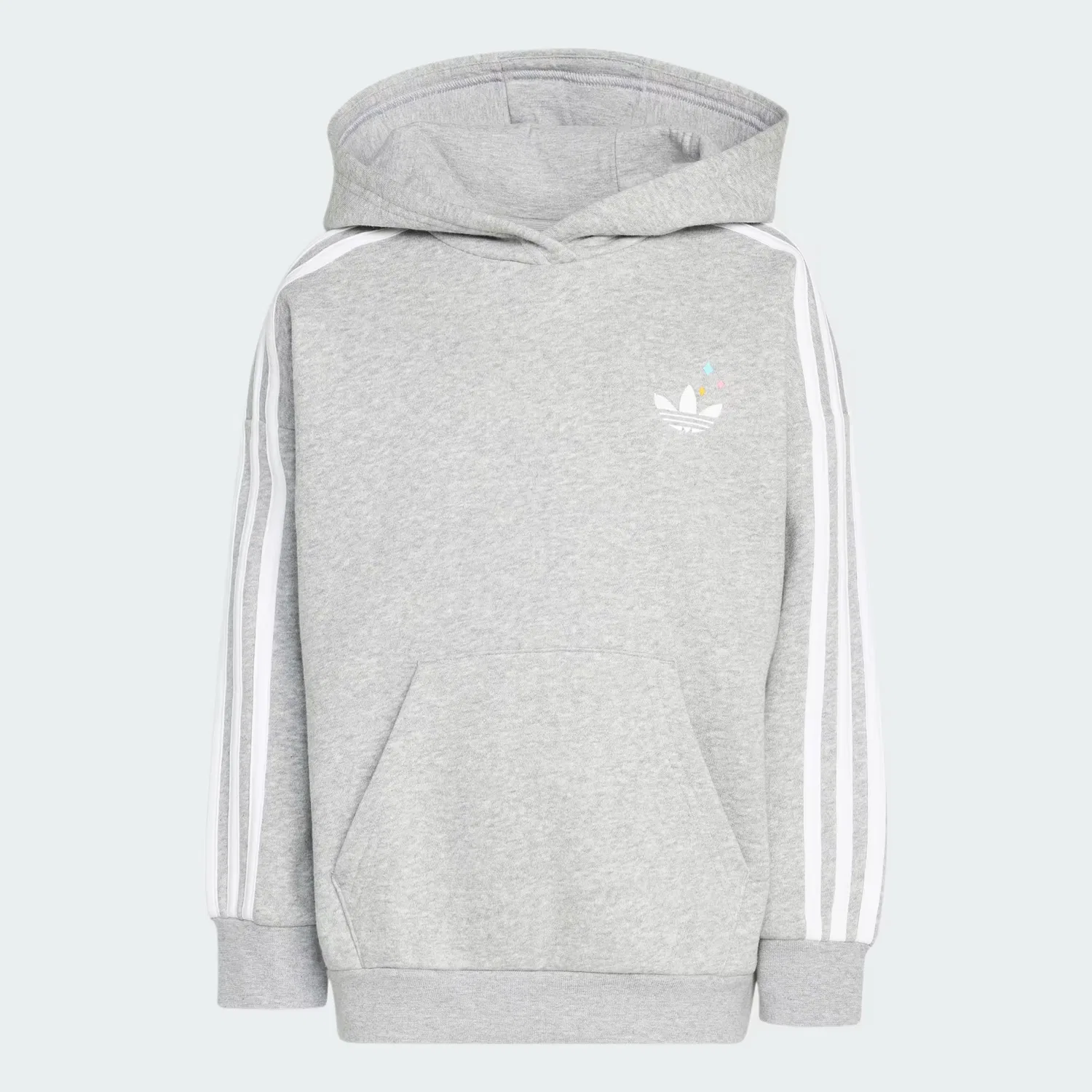 Детское худи оверсайз на молнии Care Bears Adidas Originals, серый меланж — фото 4