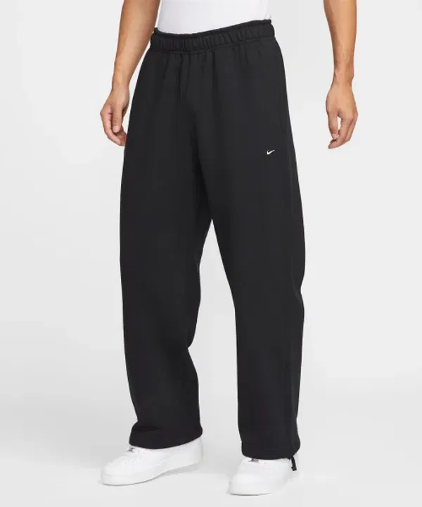 Тренировочные штаны с логотипом Swoosh, флисовые, Nike, черно-белые