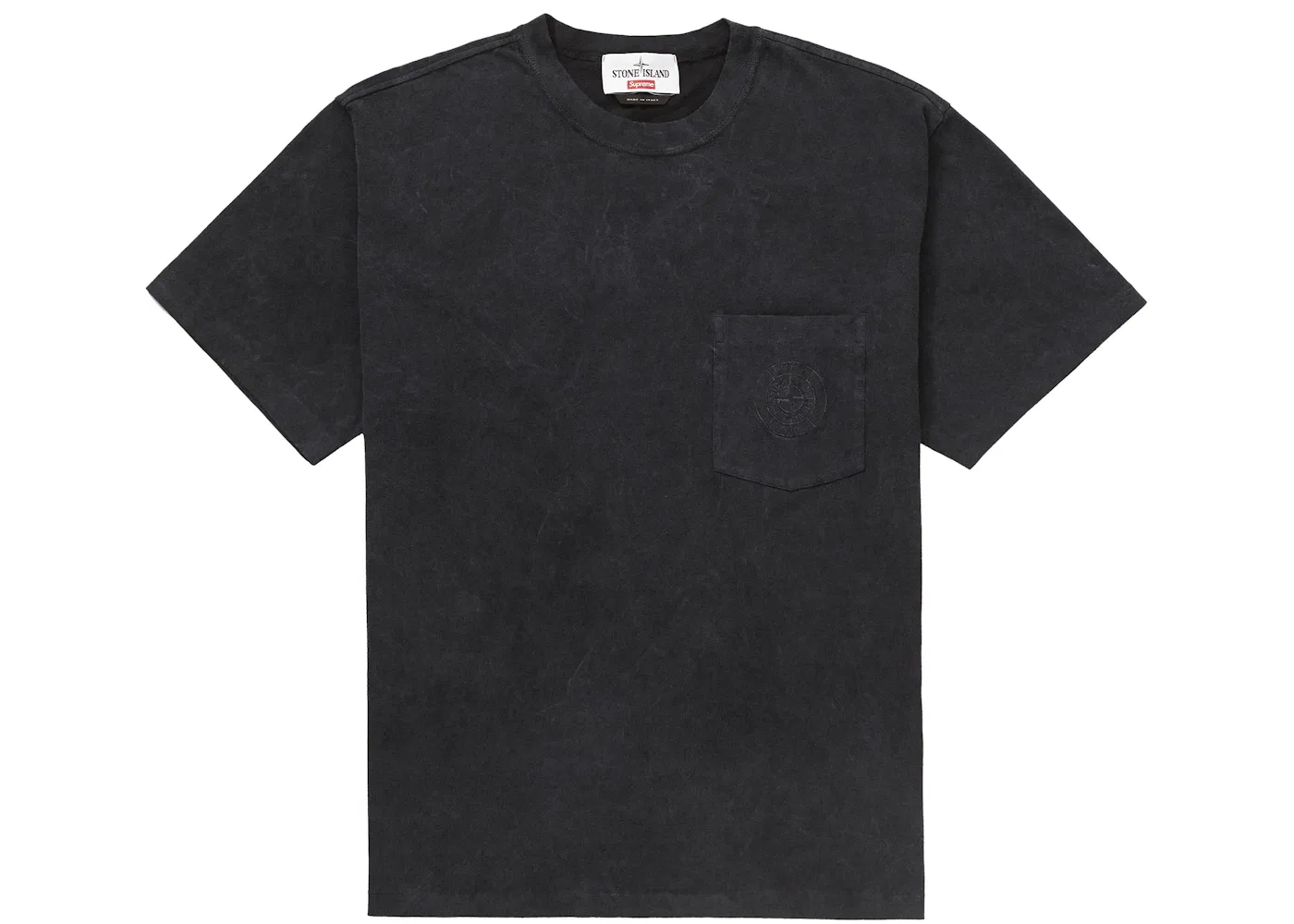 Мужская футболка с нагрудным карманом Supreme Stone Island Tee, Black