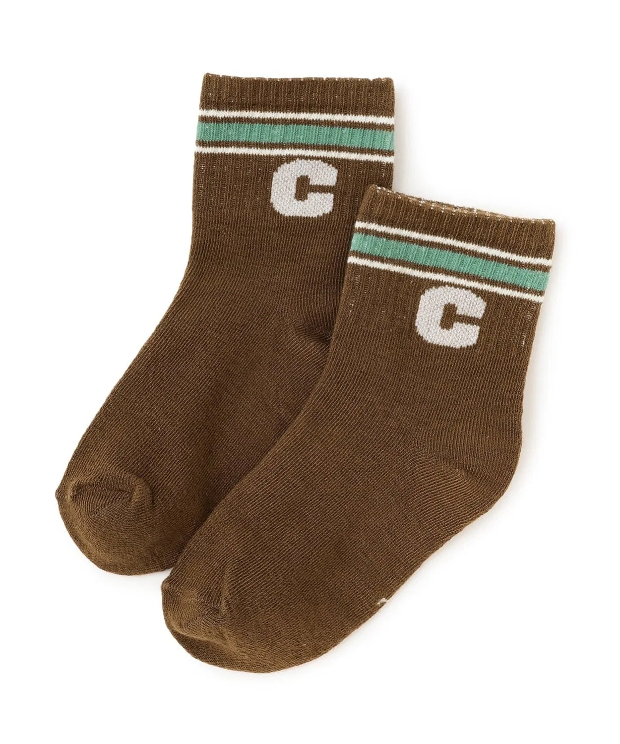 Детские носки с линиями, модель Line Assort Crew Socks, b・ROOM, Mocha — фото 4