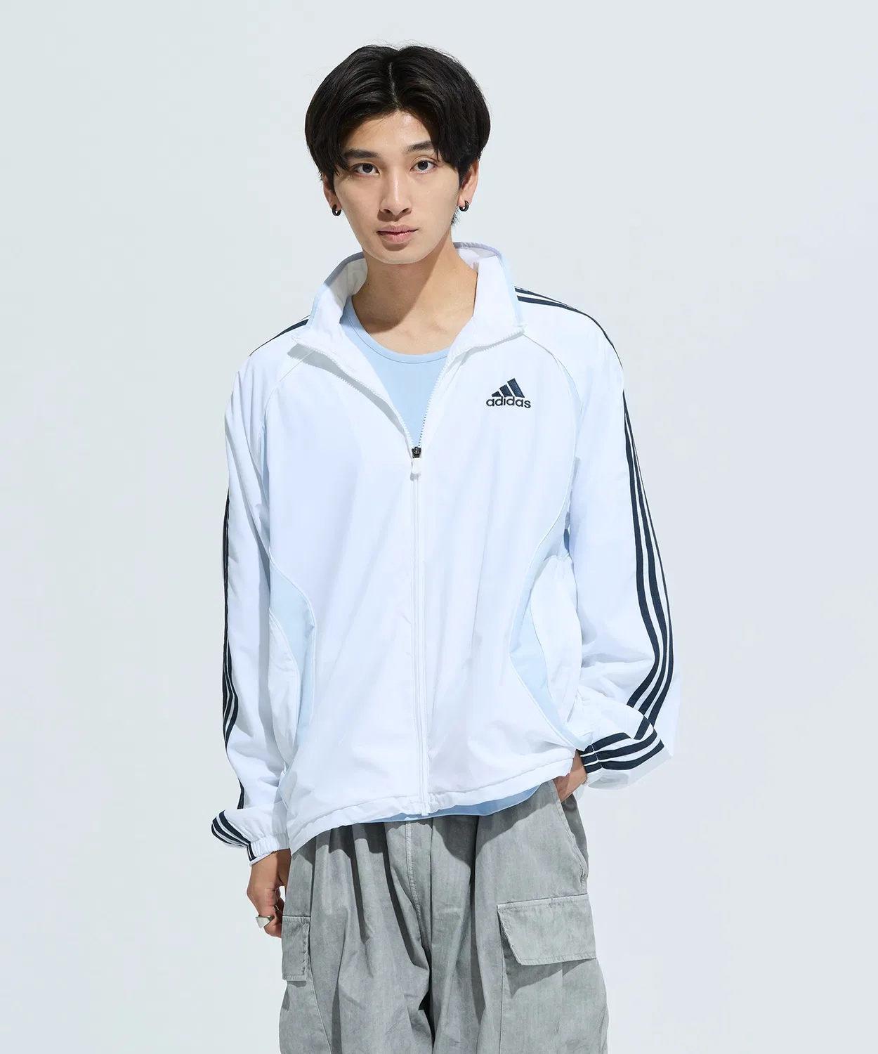 Мужской/Женский трек-топ Team Geist Adicolor Adidas, белый — фото 3