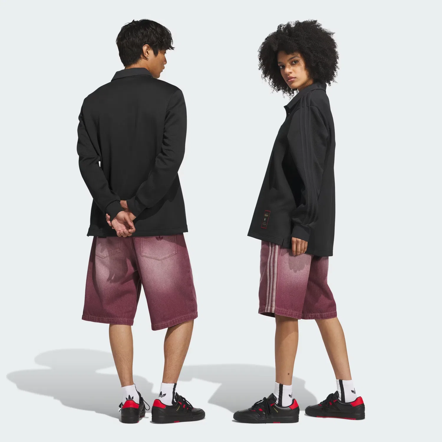 Джинсовые шорты свободного кроя SKATEBOARDING x TYSHAWN Adidas Originals, бордовый — фото 2