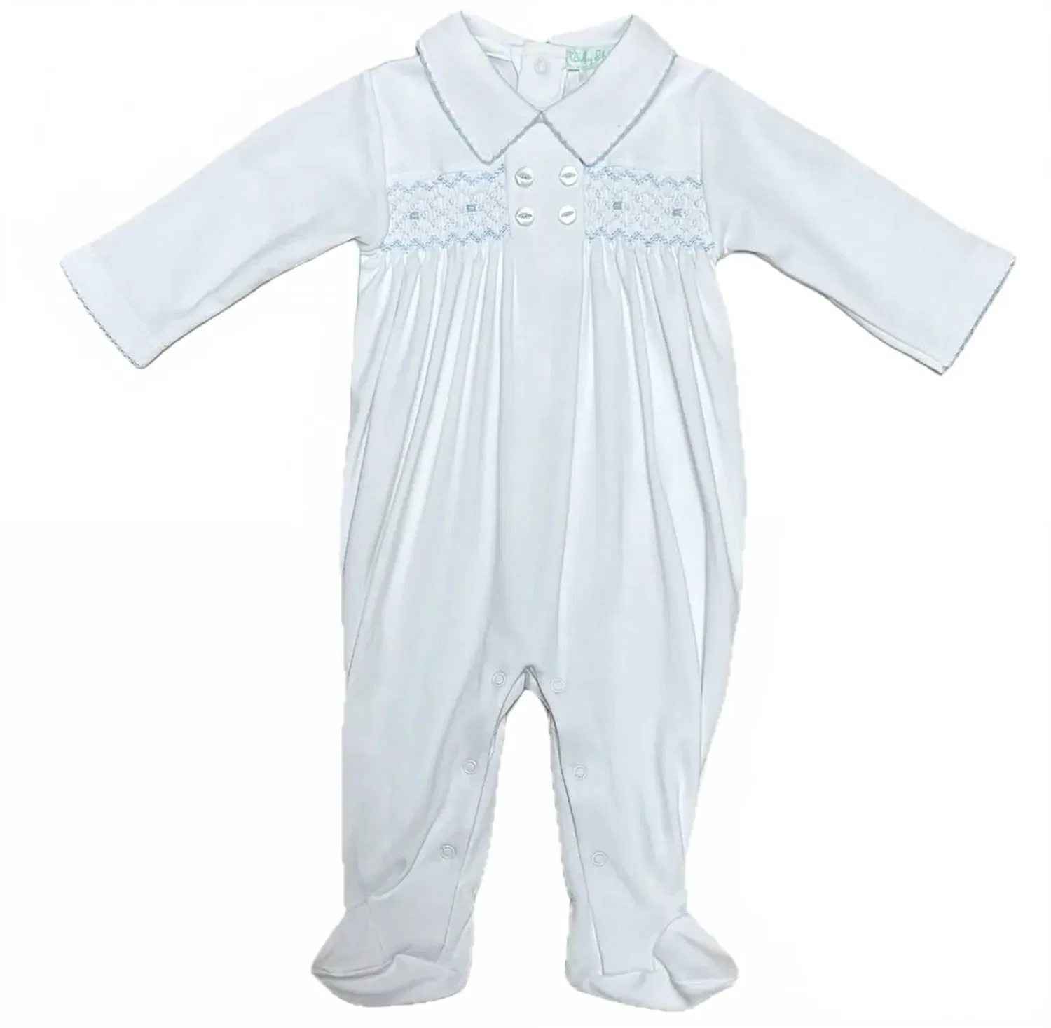 Детский комбинезон-боди для мальчиков с ручной вышивкой смокинг Baby Threads, White