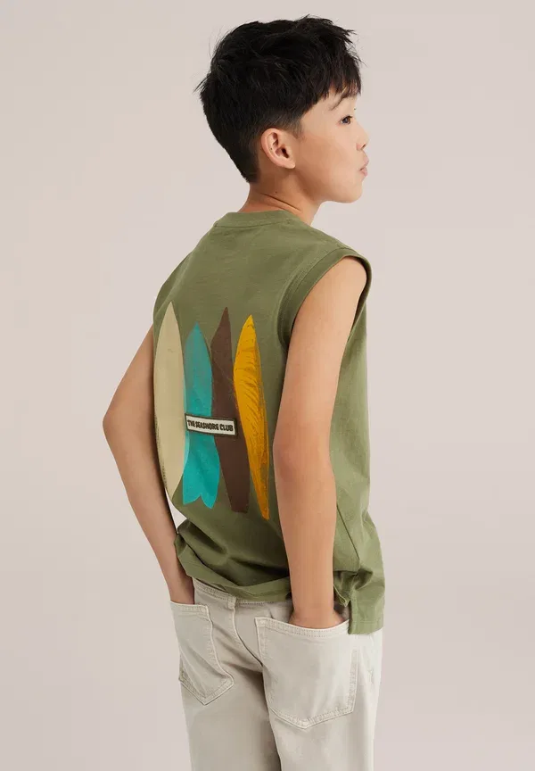 Топ с принтом We Fashion, Olive Green, зеленый — фото 3