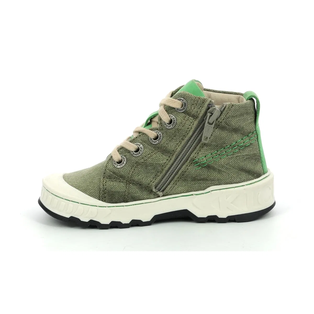 Детские кроссовки с принтом Kickrup Kickers, Colour Khaki Grey — фото 3