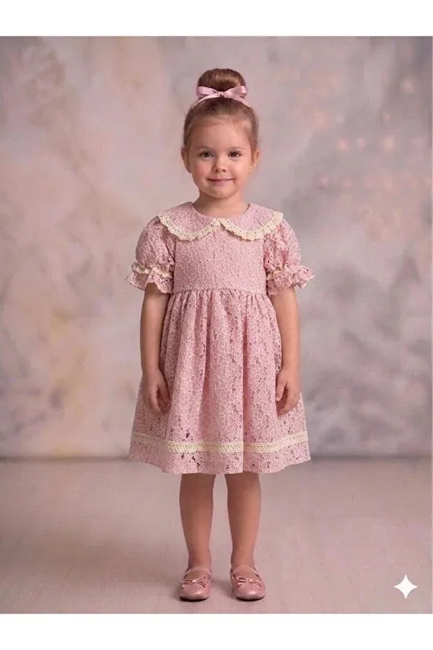 Детское платье для девочек с принтом Angelika Penu Baby Kids, Pink