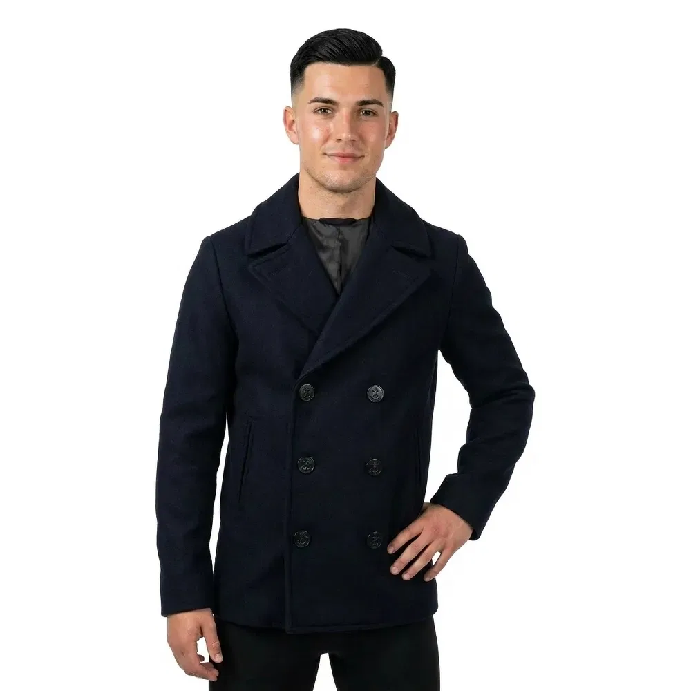 Пальто шерстяное Merchant Wool Blend Superdry, синий — фото 2
