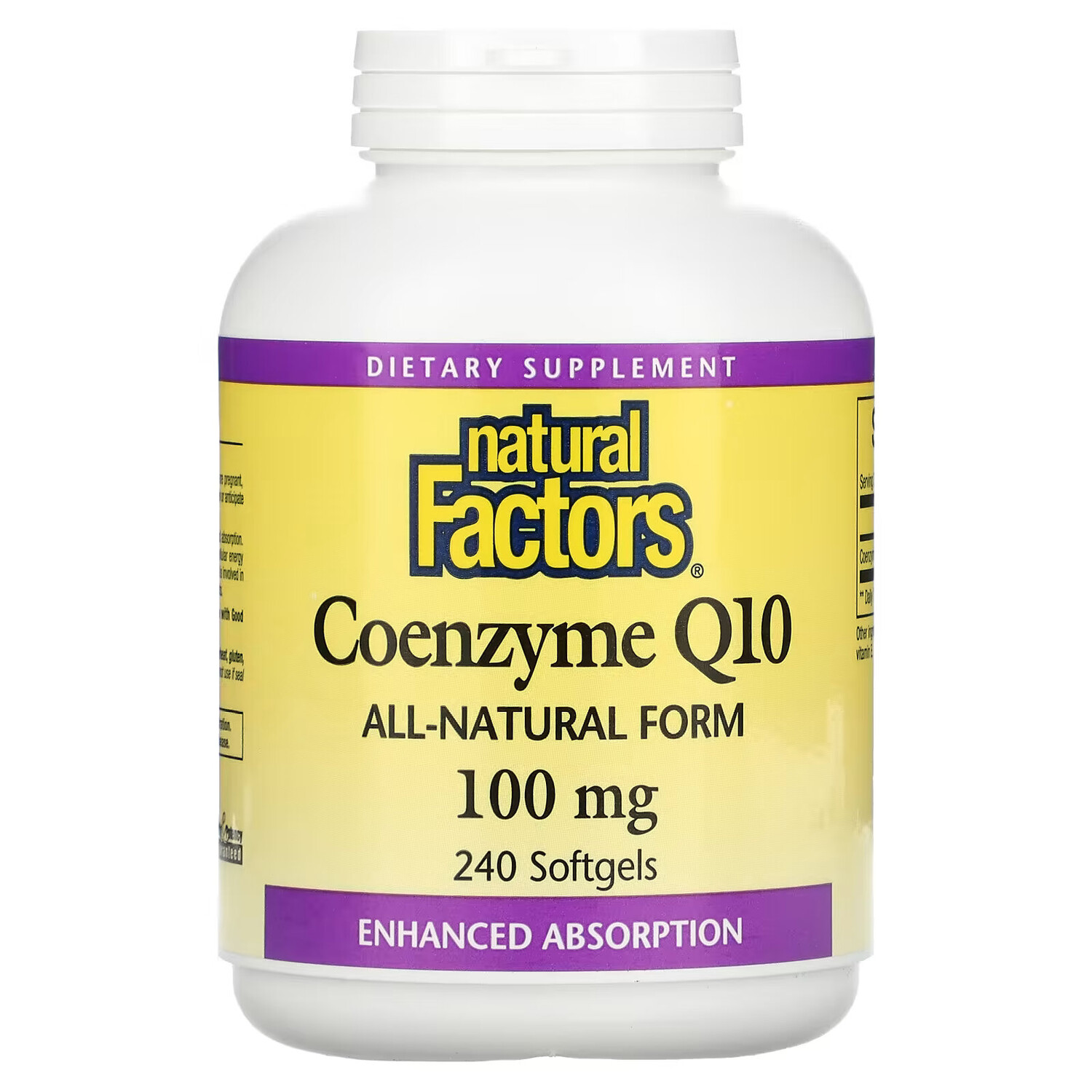 

Natural Factors, Кофермент Q10, 100 мг, 240 мягких желатиновых капсул