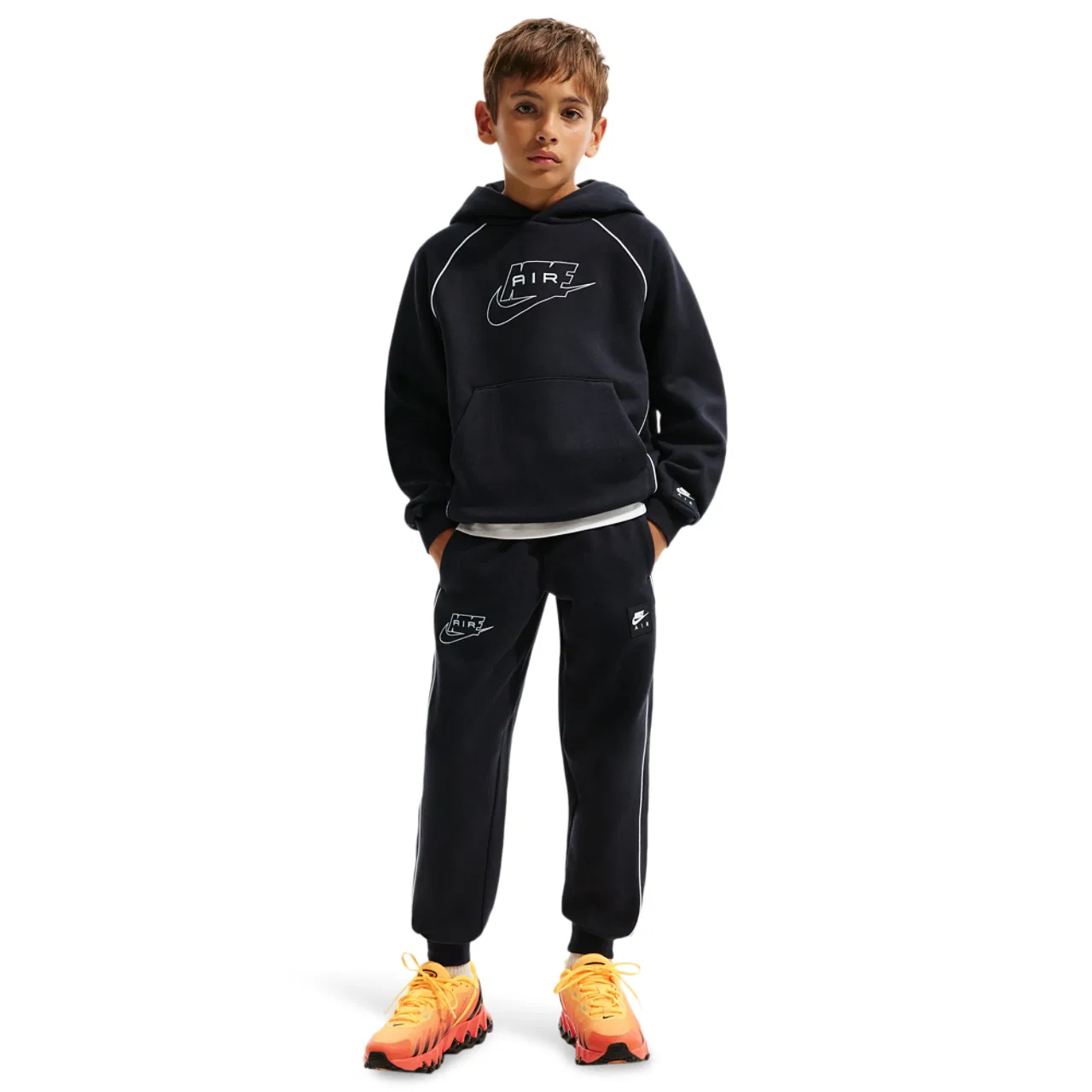 Брюки для мальчиков Air Fleece Jogger Nike, цвет Black/White/White — фото 3