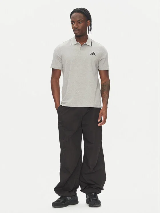 Поло regular fit Essentials Small Logo Adidas, серый — фото 2