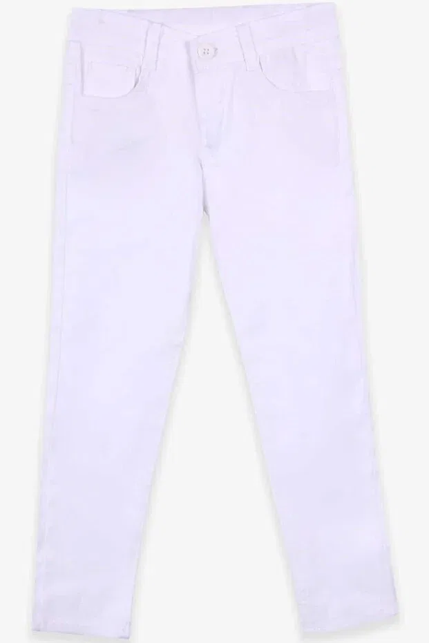 Детские брюки для девочек льняные Yare, White
