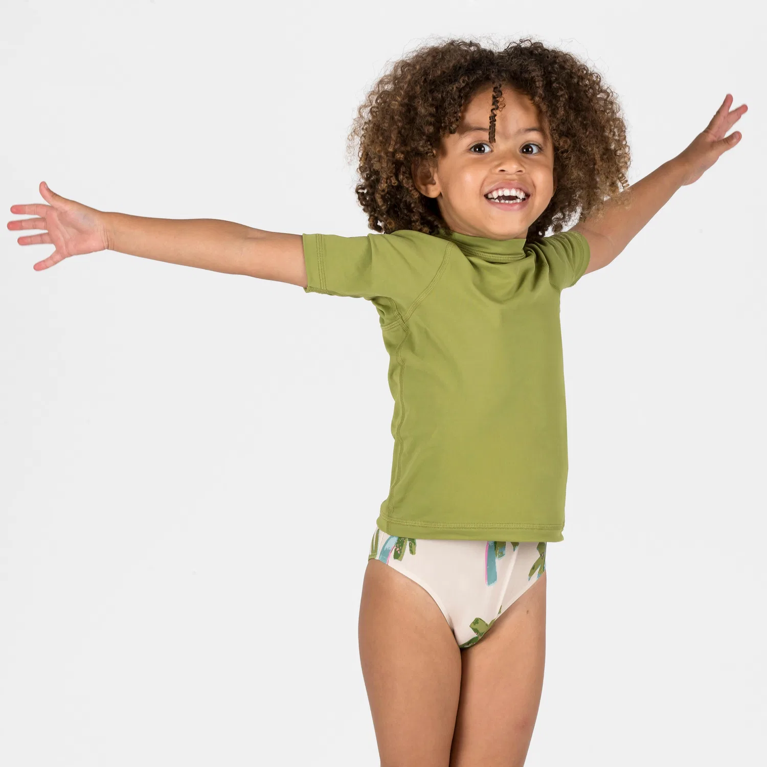 Детская футболка с коротким рукавом UV-Shirt kurzarm Baby Decathlon, Olivgrun — фото 2
