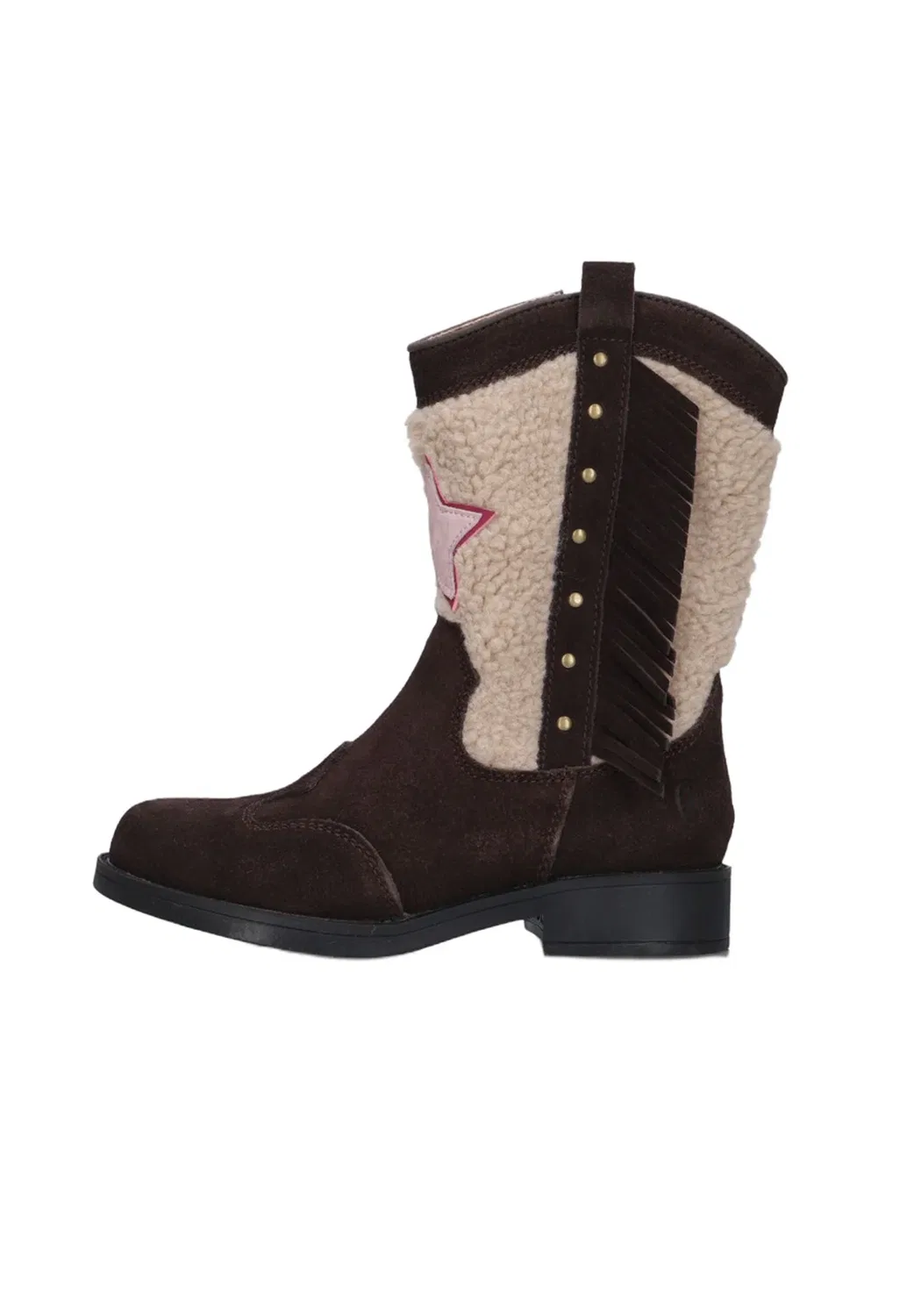 Meisjes Cowboylaarzen nw26w006. - ковбойские/байкерские ботинки Shoesme, Dark Brown Teddy