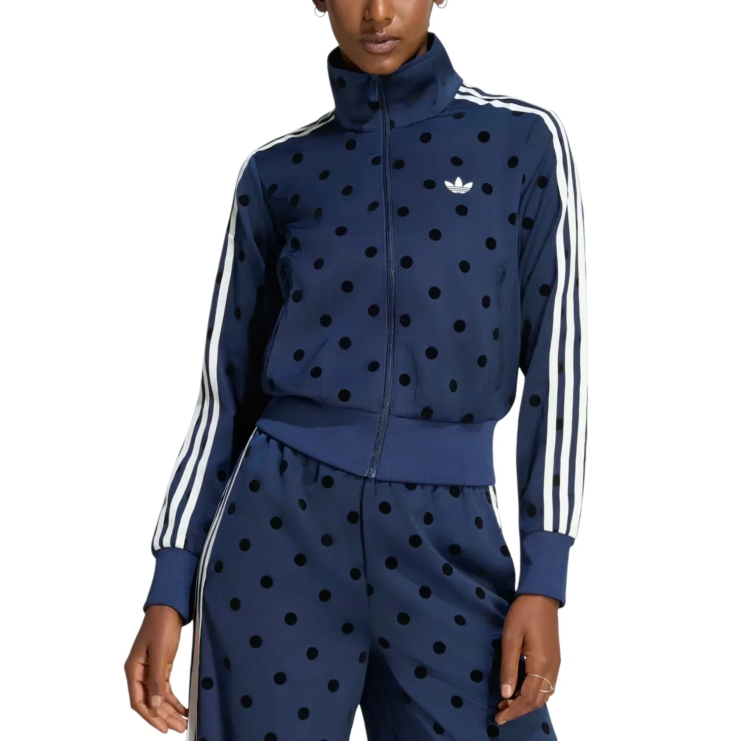Женская куртка Satin Polka Dots TT Track Top Asia Sizing 'Night Indigo' adidas, Night Indigo — фото 4