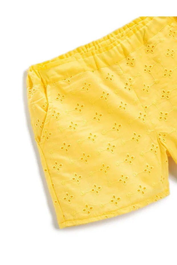 Детские шорты для девочек хлопковые с принтом Fisto Koton, Yellow 152 — фото 3
