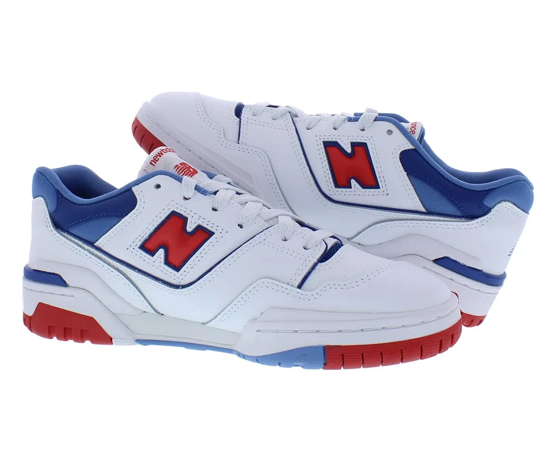 Детские кроссовки для мальчиков с кожаным верхом New Balance, Bianco Rosso — фото 2